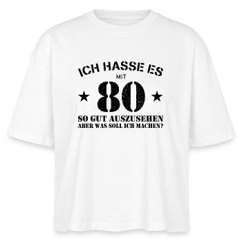 80. Geburtstag - Stanley/Stella Frauen Boxy Bio-T-Shirt Nova - Weiß - Vorne - Anna (173cm)