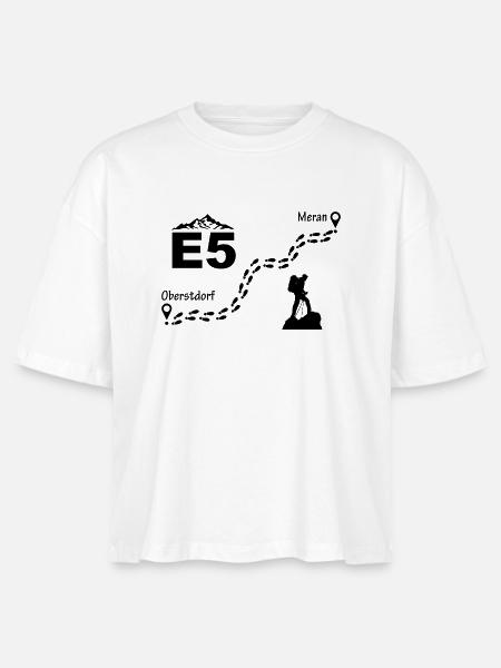 E5 Alpenüberquerung - Stanley/Stella Frauen Boxy Bio-T-Shirt Nova - Weiß