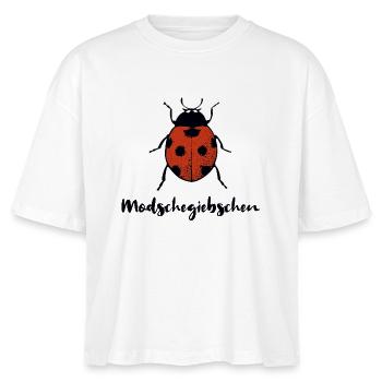 Modschegiebchen Marienkäfer Sächsisch Geschenk - Stanley/Stella Frauen Boxy Bio-T-Shirt Nova - Weiß - Vorne - Anna (173cm)