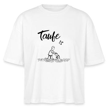 Taufe im Fluss Gottesdienst Taufgeschenk Paten - Stanley/Stella Frauen Boxy Bio-T-Shirt Nova - Weiß - Vorne - Anna (173cm)