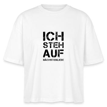 ICH STEH AUF Nächstenliebe - Stanley/Stella Frauen Boxy Bio-T-Shirt Nova - Weiß - Vorne - Anna (173cm)
