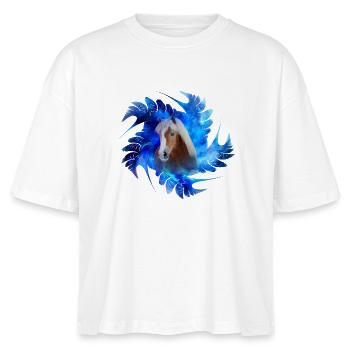 Haflinger Ibiza - Stanley/Stella Nova Women’s Boxy Organic T-Shirt - white - Front - Anna (173cm)