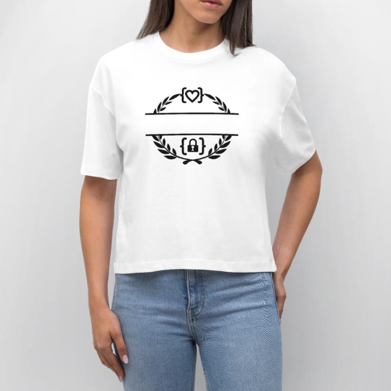 Code mit Herz und Code mit Schloss in Lorbeerkranz m Stanley/Stella Frauen Boxy Bio-T-Shirt Nova