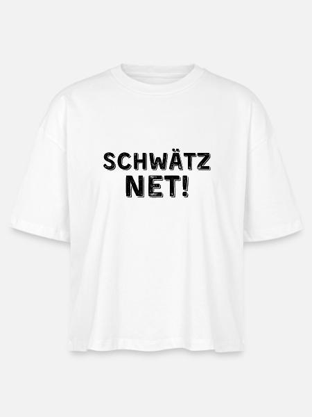 Schwätz net dunkel - Stanley/Stella Frauen Boxy Bio-T-Shirt Nova - Weiß