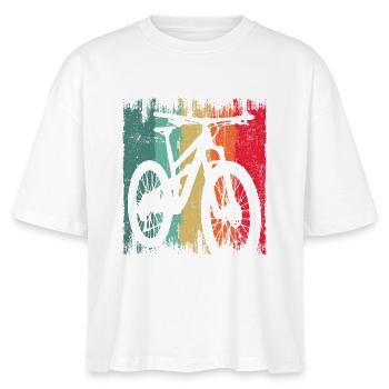 Silhouette de vélo grunge arc-en-ciel - T-shirt bio NOVA Stanley/Stella Femme - blanc - Devant - Anna (173cm)