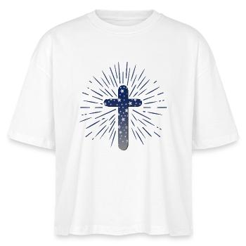 CHRISTLICHER GLAUBE - CHRISTLICHES KREUZ RELIGION - Stanley/Stella Frauen Boxy Bio-T-Shirt Nova - Weiß - Vorne - Anna (173cm)