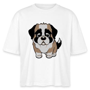 St. Bernard dog - Stanley/Stella Nova Women’s Boxy Organic T-Shirt - white - Front - Anna (173cm)