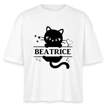 Beatrice T-Shirt Katze Katze Gato - Stanley/Stella Frauen Boxy Bio-T-Shirt Nova - Weiß - Vorne - Anna (173cm)