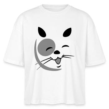 Katzengesicht - Stanley/Stella Frauen Boxy Bio-T-Shirt Nova - Weiß - Vorne - Anna (173cm)