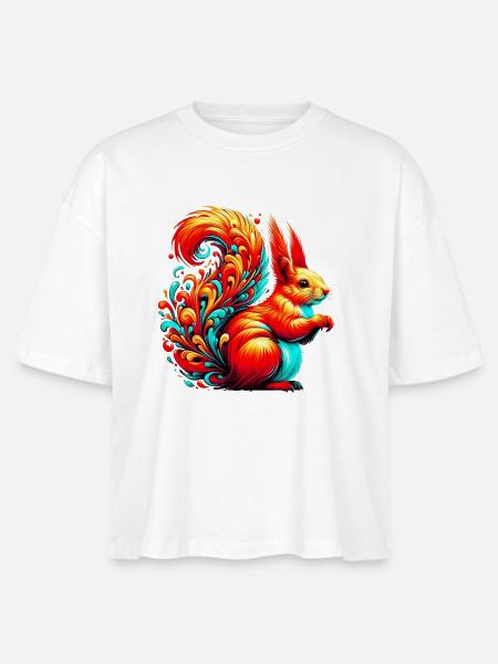 Eichhörnchen - Stanley/Stella Frauen Boxy Bio-T-Shirt Nova - Weiß