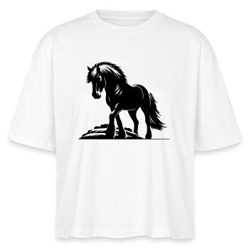 Pferd Isländer Islandpferd Islandpony - Stanley/Stella Frauen Boxy Bio-T-Shirt Nova - Weiß - Vorne - Anna (173cm)