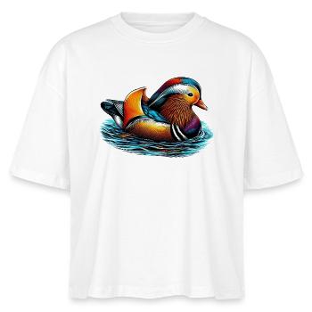 Mandarin duck - Stanley/Stella Nova Women’s Boxy Organic T-Shirt - white - Front - Anna (173cm)