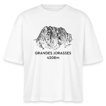 Grandes Jorasses, Hochgebirge, Mont-Blanc, Berg - Stanley/Stella Frauen Boxy Bio-T-Shirt Nova - Weiß - Vorne - Anna (173cm)