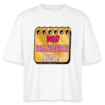 Auswanderung - Stanley/Stella Frauen Boxy Bio-T-Shirt Nova - Weiß - Vorne - Anna (173cm)