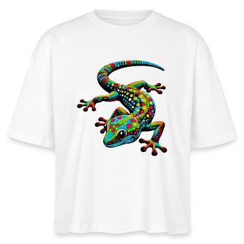 Gecko - Stanley/Stella Frauen Boxy Bio-T-Shirt Nova - Weiß - Vorne - Anna (173cm)