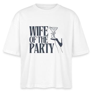 Wife of the Party - Cocktail Edition - Stanley/Stella Frauen Boxy Bio-T-Shirt Nova - Weiß - Vorne - Anna (173cm)