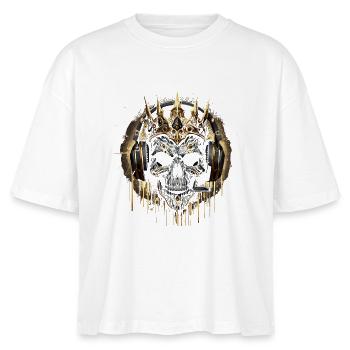 Crâne de jeu doré avec casque et couronne - T-shirt bio NOVA Stanley/Stella Femme - blanc - Devant - Anna (173cm)