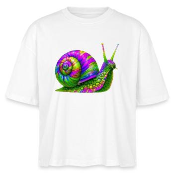Schnecke - Stanley/Stella Frauen Boxy Bio-T-Shirt Nova - Weiß - Vorne - Anna (173cm)