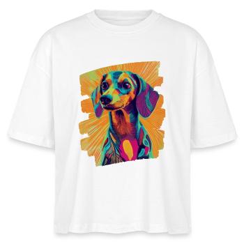 Dackel Dachshund - Stanley/Stella Frauen Boxy Bio-T-Shirt Nova - Weiß - Vorne - Anna (173cm)