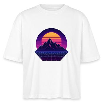 Neon Sunset Peaks - Stanley/Stella Frauen Boxy Bio-T-Shirt Nova - Weiß - Vorne - Anna (173cm)