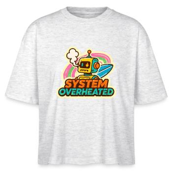 Retro Robot Surfkunst Design - Stanley/Stella Frauen Boxy Bio-T-Shirt Nova - Weiß meliert - Vorne - Anna (173cm)