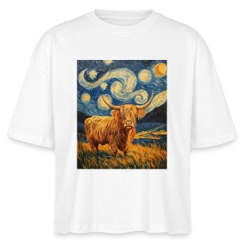 Highland Cow - Stanley/Stella Nova Women’s Boxy Organic T-Shirt - white - Front - Anna (173cm)