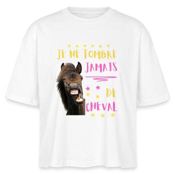 JE NE TOMBE JAMAIS DE CHEVAL - T-shirt bio NOVA Stanley/Stella Femme - blanc - Devant - Anna (173cm)