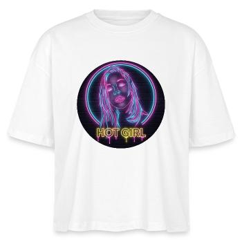 Neon Hot Girl - Stanley/Stella Frauen Boxy Bio-T-Shirt Nova - Weiß - Vorne - Anna (173cm)