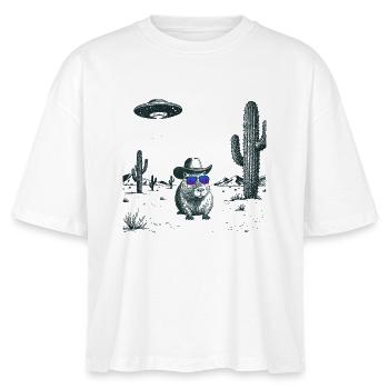 Wüsten Capybara  - Stanley/Stella Frauen Boxy Bio-T-Shirt Nova - Weiß - Vorne - Anna (173cm)