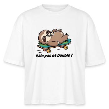 Wohnwagenaufkleber, Kastenwagenrassel und Doppelaufkleber! - Stanley/Stella Frauen Boxy Bio-T-Shirt Nova - Weiß - Vorne - Anna (173cm)