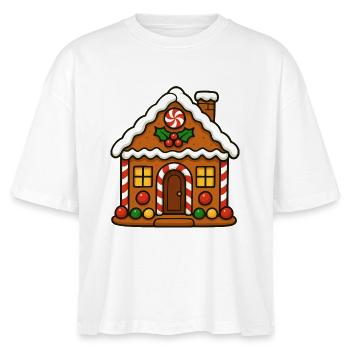 Maison en pain d’épices avec motif canne à sucre - T-shirt bio NOVA Stanley/Stella Femme - blanc - Devant - Anna (173cm)