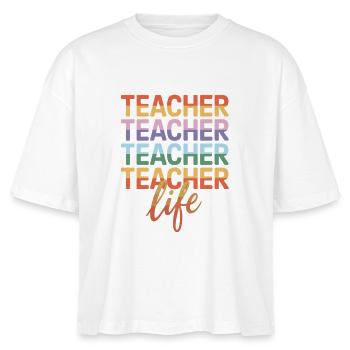  Teacher Teacher Teacher Teacher Life Lehrer - Stanley/Stella Frauen Boxy Bio-T-Shirt Nova - Weiß - Vorne - Anna (173cm)