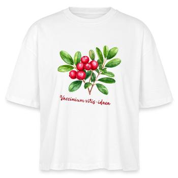 Vaccinium vitis-idaea – botanisches Aquarell - Stanley/Stella Frauen Boxy Bio-T-Shirt Nova - Weiß - Vorne - Anna (173cm)