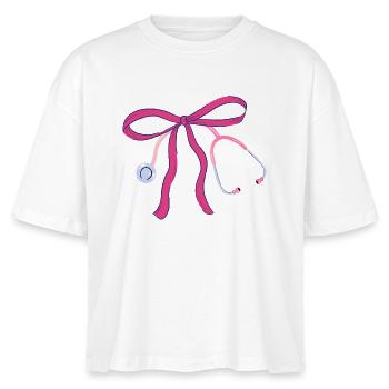 Nurse Stethoscope-Knoten - Stanley/Stella Frauen Boxy Bio-T-Shirt Nova - Weiß - Vorne - Anna (173cm)