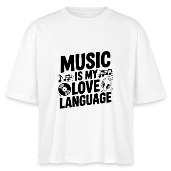 La musique est mon langage de l’amour - T-shirt bio NOVA Stanley/Stella Femme - blanc - Devant - Anna (173cm)