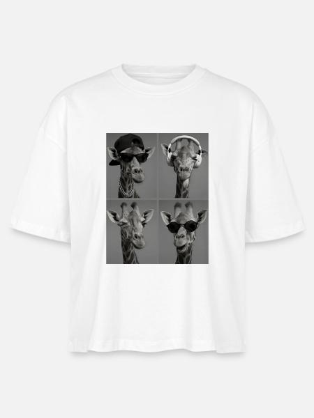 Giraffe - Stanley/Stella Frauen Boxy Bio-T-Shirt Nova - Weiß