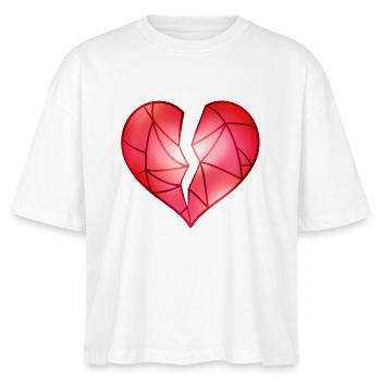 Gebrochenes Rotes Herz - Stanley/Stella Frauen Boxy Bio-T-Shirt Nova - Weiß - Vorne - Anna (173cm)