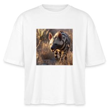 Streifenhyäne Wüste Wildlife Natur Design - Stanley/Stella Frauen Boxy Bio-T-Shirt Nova - Weiß - Vorne - Anna (173cm)