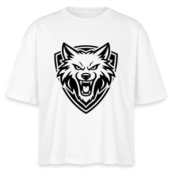 Wolf Kopf Wappen - Stanley/Stella Frauen Boxy Bio-T-Shirt Nova - Weiß - Vorne - Anna (173cm)