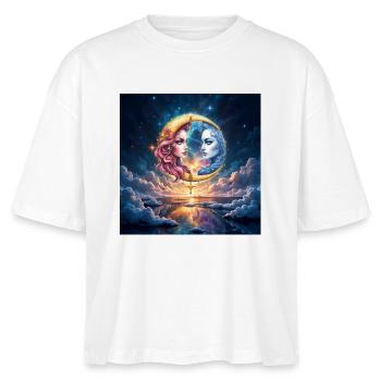 Dualité lunaire en amour - T-shirt bio NOVA Stanley/Stella Femme - blanc - Devant - Anna (173cm)