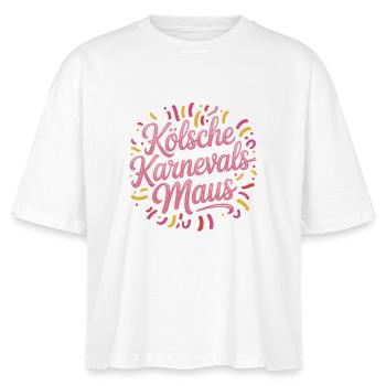 Kölsche Karnevalsmaus Karneval Köln Kölner Maus - Stanley/Stella Frauen Boxy Bio-T-Shirt Nova - Weiß - Vorne - Anna (173cm)