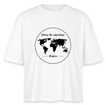 Wo das Abenteuer beginnt - Stanley/Stella Frauen Boxy Bio-T-Shirt Nova - Weiß - Vorne - Anna (173cm)