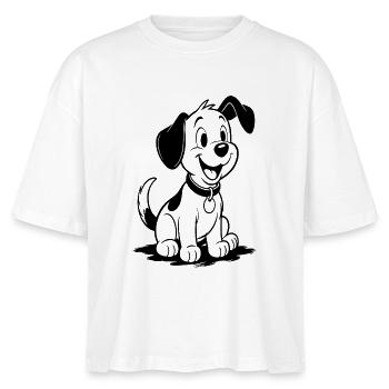 Résumé du chien animé joyeux - T-shirt bio NOVA Stanley/Stella Femme - blanc - Devant - Anna (173cm)