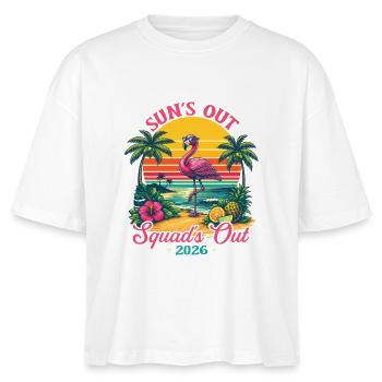 Suns Out Squads Out 2026 Spring Break Kreuzfahrt Spaß - Stanley/Stella Frauen Boxy Bio-T-Shirt Nova - Weiß - Vorne - Anna (173cm)