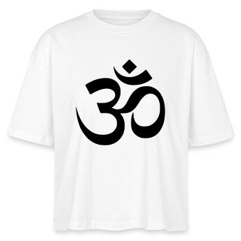 Om Symbol Mantra Silhouette - Stanley/Stella Frauen Boxy Bio-T-Shirt Nova - Weiß - Vorne - Anna (173cm)