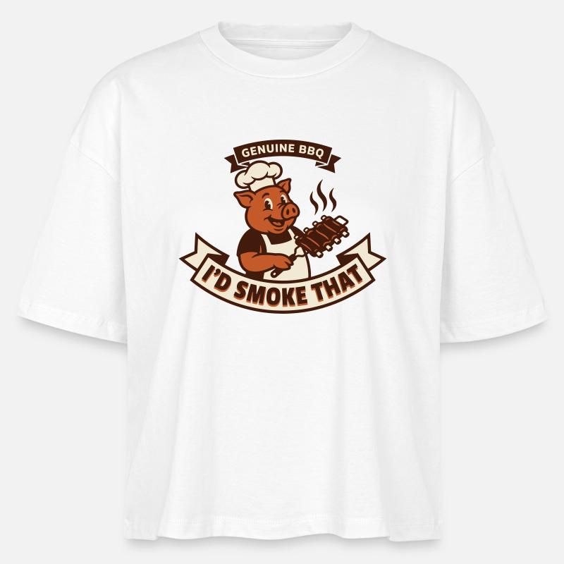 Pig Pitmaster BBQ Rubs und Rippchen - Stanley/Stella Frauen Boxy Bio-T-Shirt Nova - Weiß