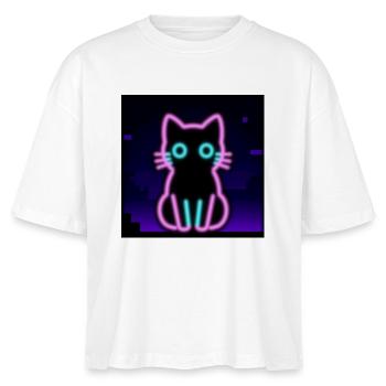 Neon Cat – Pixel Vibes für Gamer & Nerds - Stanley/Stella Frauen Boxy Bio-T-Shirt Nova - Weiß - Vorne - Anna (173cm)
