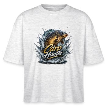 Carp Hunter Splash – Karpfenfischer-Shirt - Stanley/Stella Frauen Boxy Bio-T-Shirt Nova - Weiß meliert - Vorne - Anna (173cm)