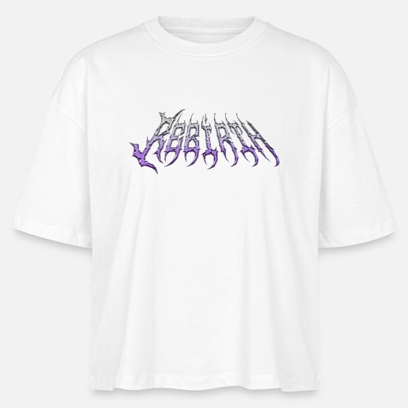 Rebirth - cold metal chrome text - Stanley/Stella Nova Women’s Boxy Organic T-Shirt - white