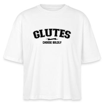 Varsity Arch - Glutes Dept - Stanley/Stella Nova Women’s Boxy Organic T-Shirt - white - Front - Anna (173cm)